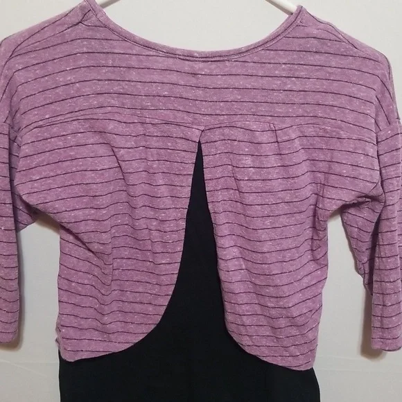 Speechless Purple Striped Long Sleeve Tee with Heart Design SZ. L - Picture 9 of 10